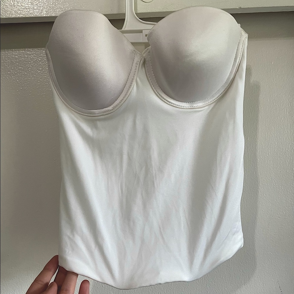 Maidenform White Open Back Bustier